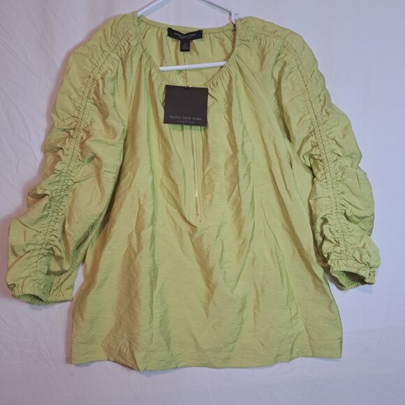 Marc New York‎ Blouse Size Small Women’s Lime Green Long Sleeve New zipper - Picture 1 of 7
